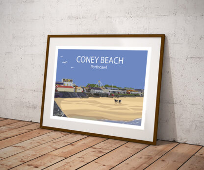 Coney Beach, Porthcawl, Art print in Frame 1