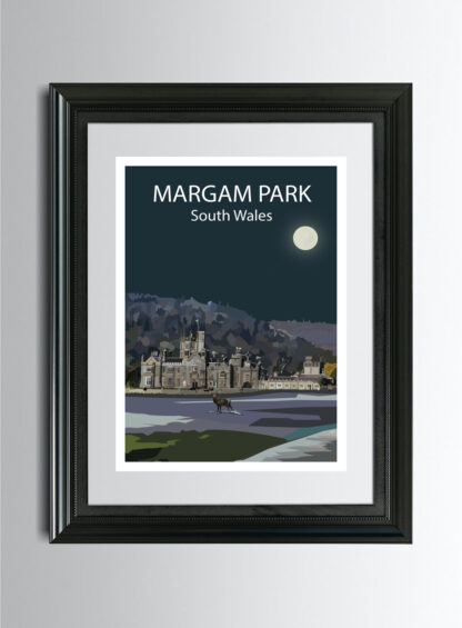 Margam Park at Night Art Print In Frame 2