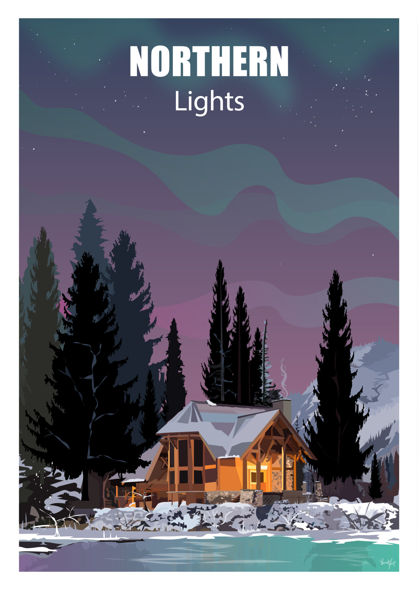 Northern Lights Aurora Borealis Art Print Poster for Sale - Ed Lewis