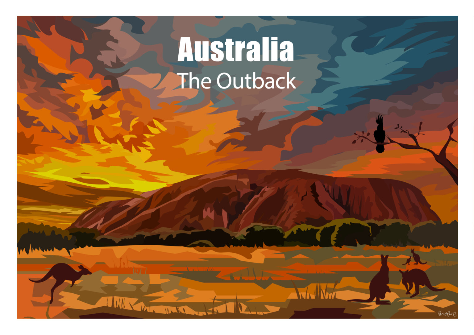 Australia Art Print (The Outback) Ed Lewis Art and Design Buy now